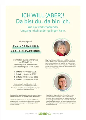 Programm des Workshops „Ich will (aber)!“