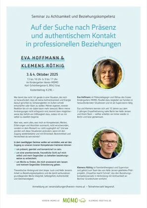 Programm „Auf der Suche nach Präsenz und authentischem Kontakt in professionellen Beziehungen“